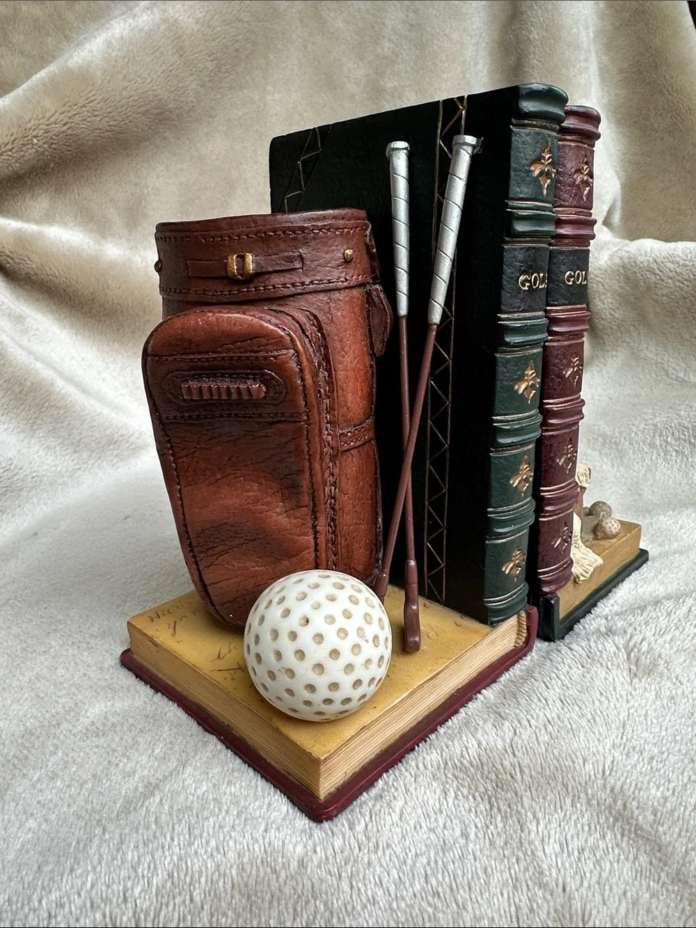 Decorative Golf Bookend Set in Brown and Green - Unbranded
